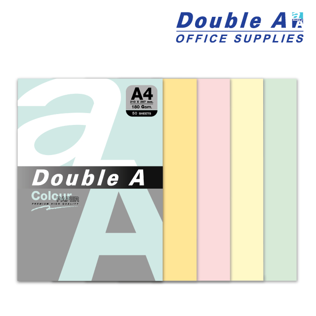 【文具通】Double A A4 80gsm 5色入彩色影印紙50入(彩虹包) DA190