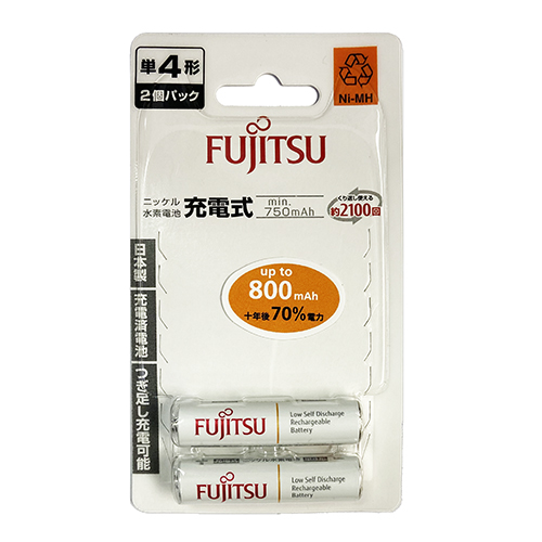 【文具通】FUJITSU 富士通 鎳氫低自放4號充電電池800mah 2入 HR-4UTC/2B