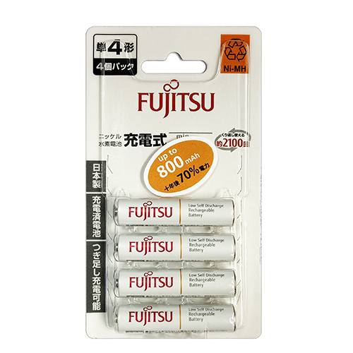 【文具通】FUJITSU 富士通 鎳氫低自放4號充電電池800mah 4入 HR-4UTC/4B