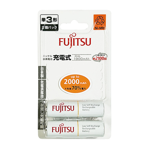 【文具通國際股份有限公司;華軒文具興業有限公司;Fujitsu】FUJITSU 富士通 鎳氫低自放3號充電電池2000mah 2入 HR-3UTC/2B