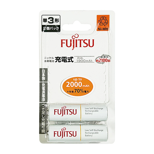 【文具通】FUJITSU 富士通 鎳氫低自放3號充電電池2000mah 2入 HR-3UTC/2B