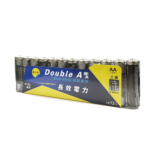 【文具通國際股份有限公司;華軒文具興業有限公司;Double A】Double A 碳鋅電池AA 3號12粒入 S21/F33