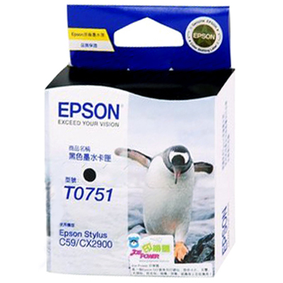 【文具通】EPSON T0751墨水匣.黑