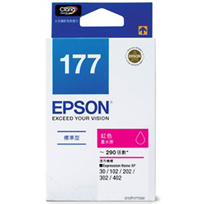 【文具通】EPSON 177#墨水匣.紅 T177350